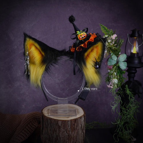 Moving Black & Gold Cat Ears and Tail — photo 2