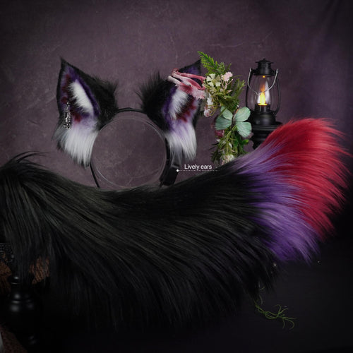 Moving Black & Purple Ears and Tail — photo 1