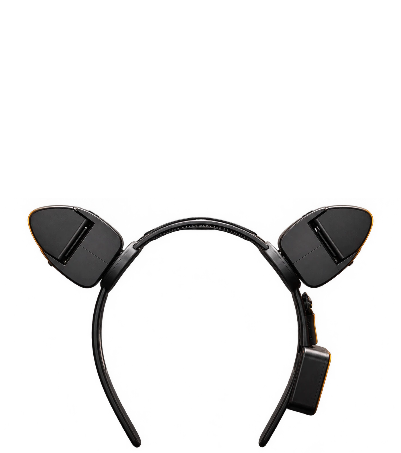 The mechanism under the fur: a motor housing for each ear, the headband and the control box with one button